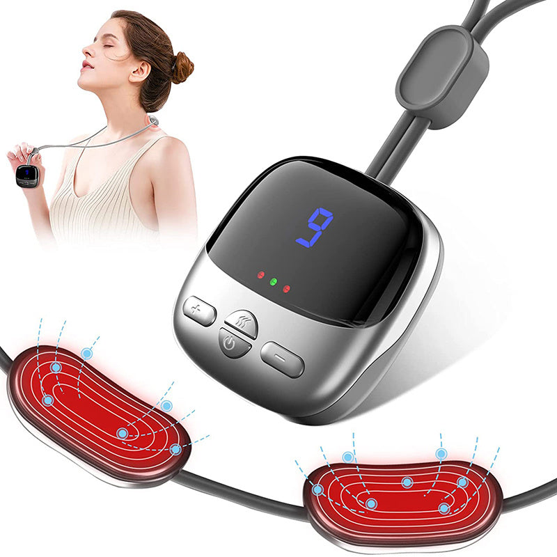 Mini Portable Neck Massager with Heat | Smart EMS TENS Electric Pulse Shoulder & Cervical Spine Massager