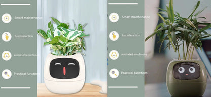 Smart AI Planter – Interactive Self-Watering Plant Pot with Sensors & LED Display | Fun Digital Pet for Home & Office