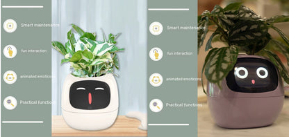 Smart AI Planter – Interactive Self-Watering Plant Pot with Sensors & LED Display | Fun Digital Pet for Home & Office