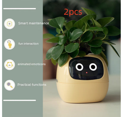 Smart AI Planter – Interactive Self-Watering Plant Pot with Sensors & LED Display | Fun Digital Pet for Home & Office