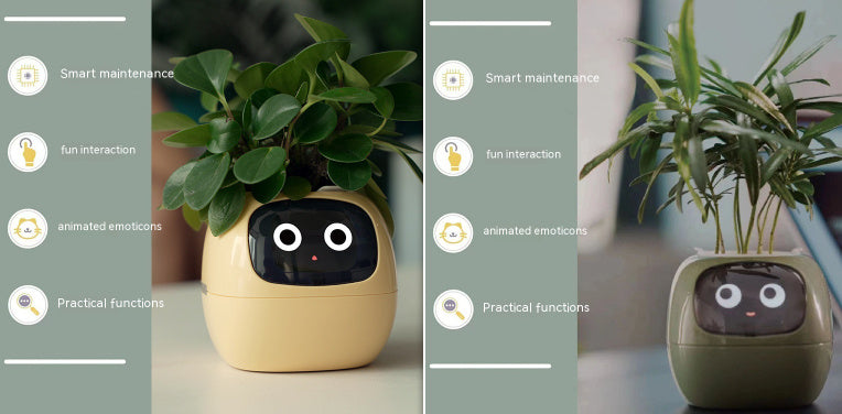 Smart AI Planter – Interactive Self-Watering Plant Pot with Sensors & LED Display | Fun Digital Pet for Home & Office