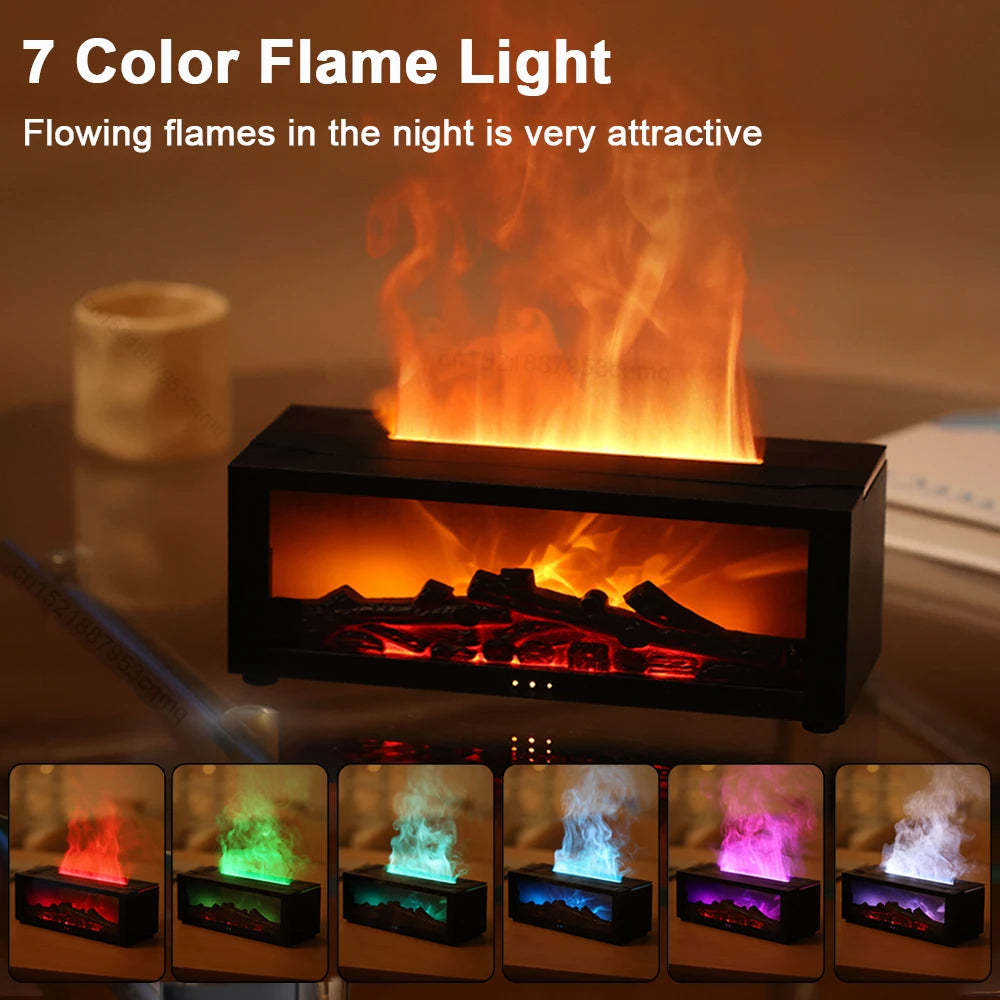 3D Flame Aromatherapy Diffuser – Colorful LED Essential Oil Humidifier for Home & Office