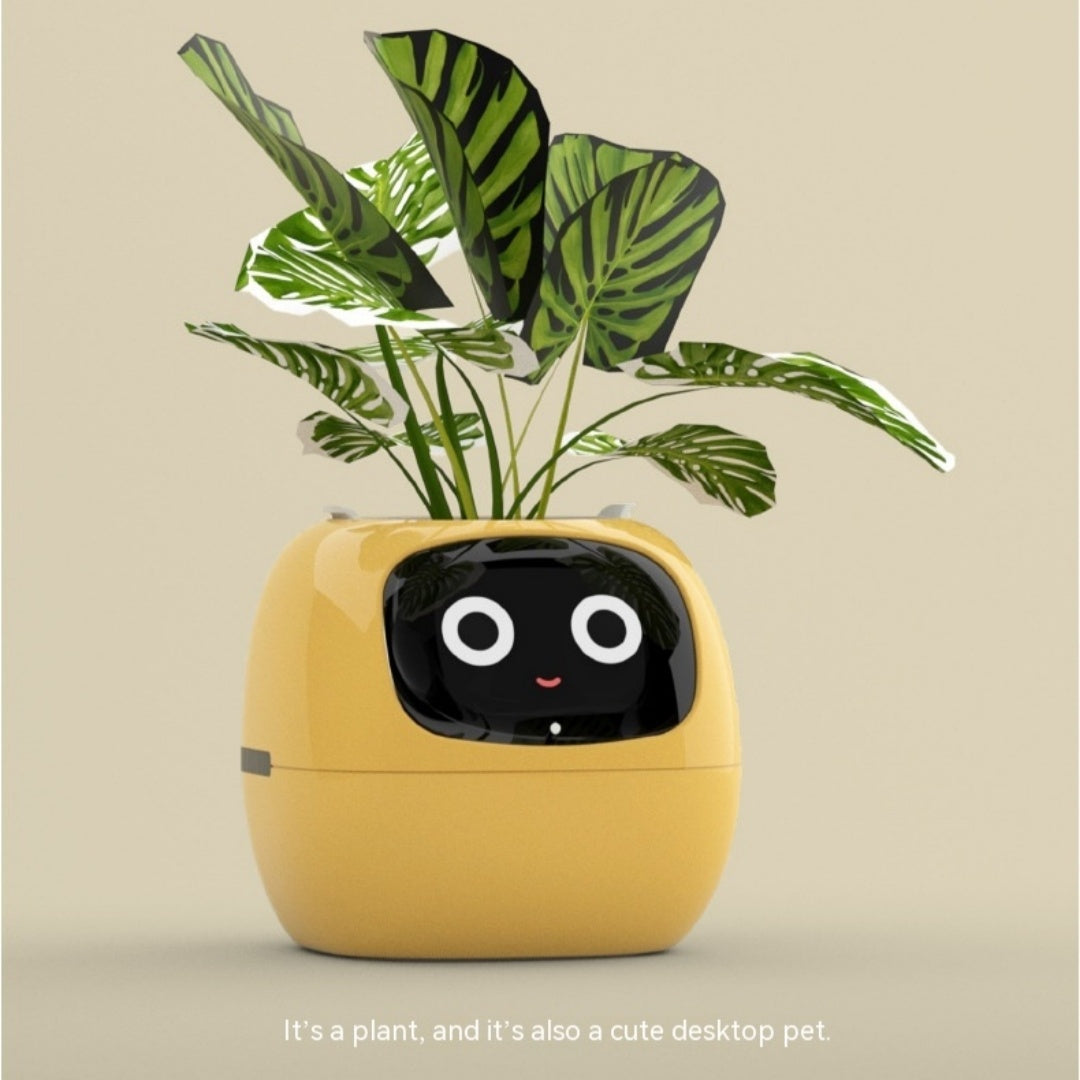 Smart AI Planter – Interactive Self-Watering Plant Pot with Sensors & LED Display | Fun Digital Pet for Home & Office