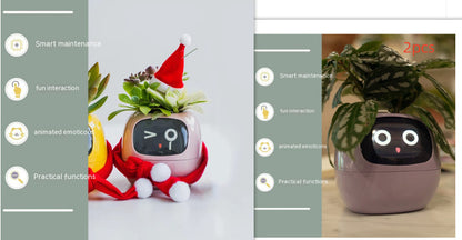 Smart AI Planter – Interactive Self-Watering Plant Pot with Sensors & LED Display | Fun Digital Pet for Home & Office