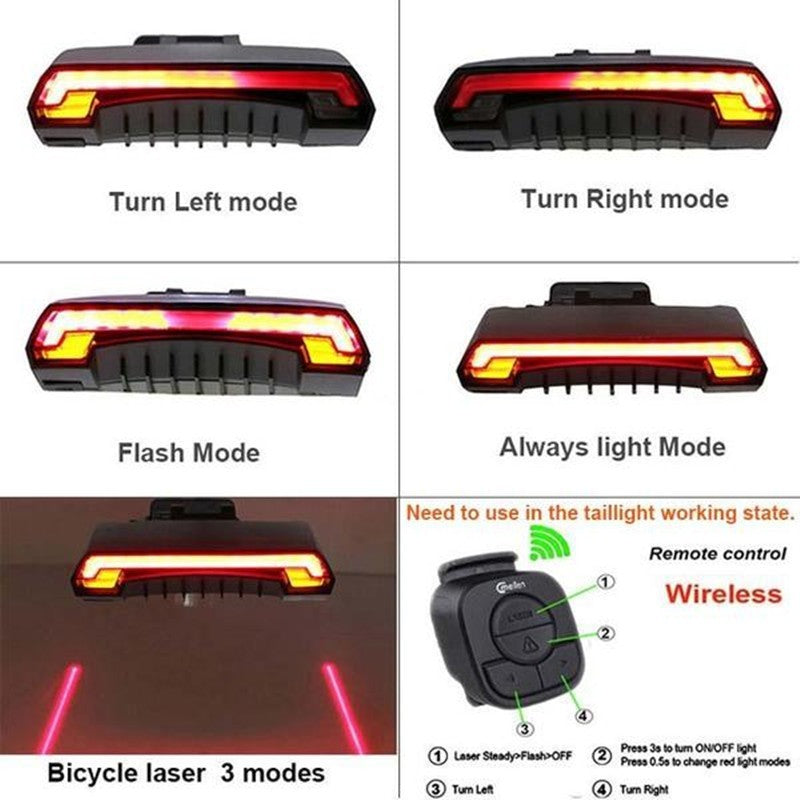 Smart LED Wireless Bike Tail Light – Ultimate Safety for Night Riders