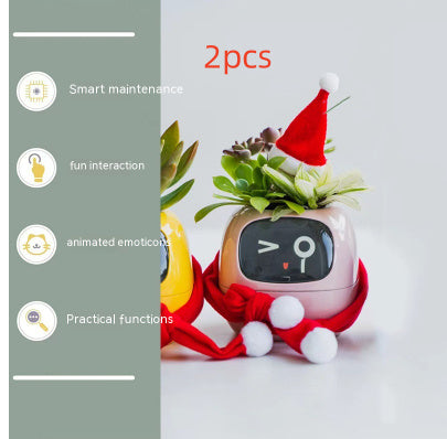 Smart AI Planter – Interactive Self-Watering Plant Pot with Sensors & LED Display | Fun Digital Pet for Home & Office