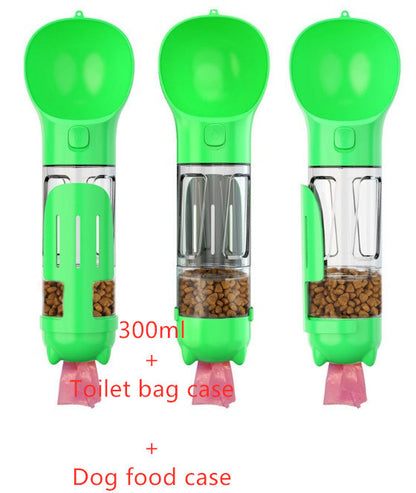 3-in-1 Portable Pet Water Bottle, Feeder Bowl & Waste Bag Storage – Perfect for Outdoor Travel