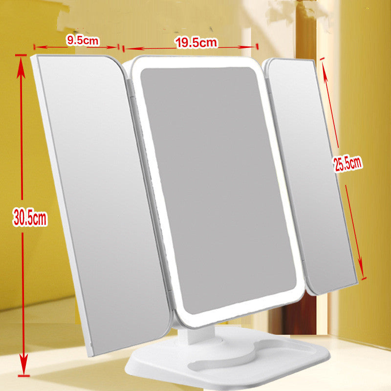 Trifold Makeup Mirror With Light – 68 LED Vanity Mirror with 10X Magnification & 180° Rotation