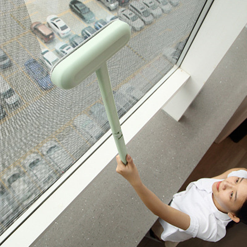 Effortless Window & Screen Cleaning – Long-Handled Double-Sided Brush