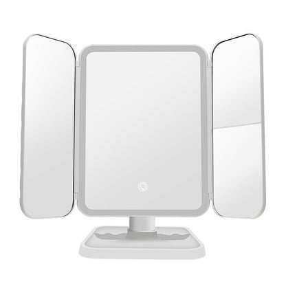 Trifold Makeup Mirror With Light – 68 LED Vanity Mirror with 10X Magnification & 180° Rotation