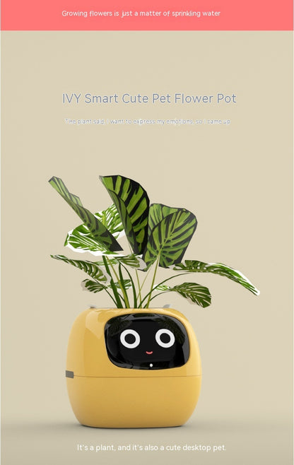 Smart AI Planter – Interactive Self-Watering Plant Pot with Sensors & LED Display | Fun Digital Pet for Home & Office