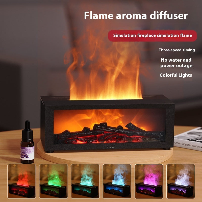 3D Flame Aromatherapy Diffuser – Colorful LED Essential Oil Humidifier for Home & Office