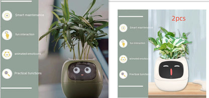 Smart AI Planter – Interactive Self-Watering Plant Pot with Sensors & LED Display | Fun Digital Pet for Home & Office