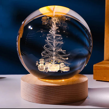 Luminous Starry Sky 3D Crystal Ball Night Lamp – Planets & Moon Projection, Creative Gift for Home Ambiance