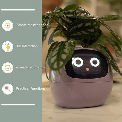 Smart AI Planter – Interactive Self-Watering Plant Pot with Sensors & LED Display | Fun Digital Pet for Home & Office