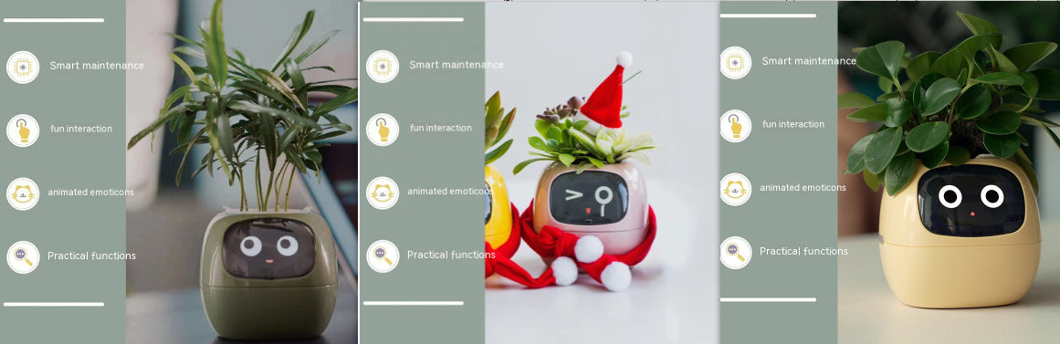 Smart AI Planter – Interactive Self-Watering Plant Pot with Sensors & LED Display | Fun Digital Pet for Home & Office