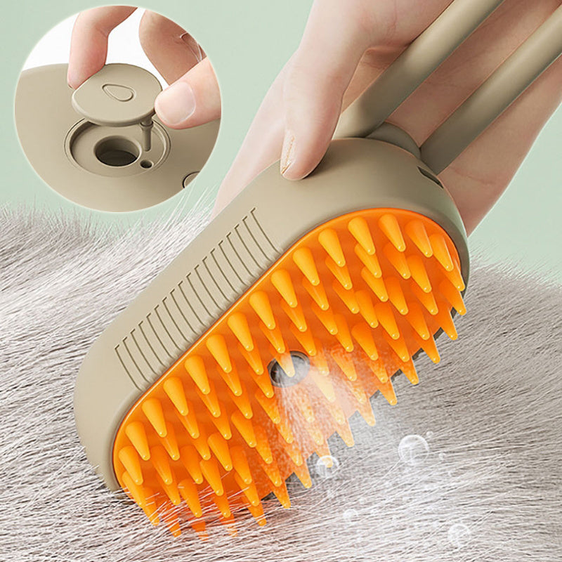 3-in-1 Electric Steam Pet Brush – Cat & Dog Grooming Comb with Massage & Hair Removal