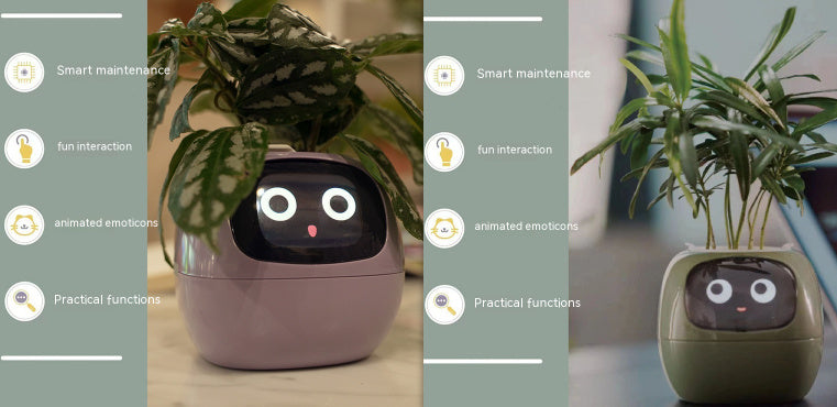 Smart AI Planter – Interactive Self-Watering Plant Pot with Sensors & LED Display | Fun Digital Pet for Home & Office