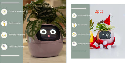 Smart AI Planter – Interactive Self-Watering Plant Pot with Sensors & LED Display | Fun Digital Pet for Home & Office