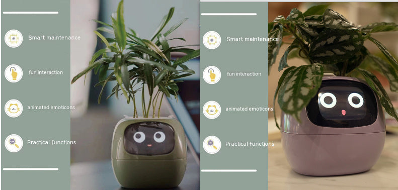 Smart AI Planter – Interactive Self-Watering Plant Pot with Sensors & LED Display | Fun Digital Pet for Home & Office