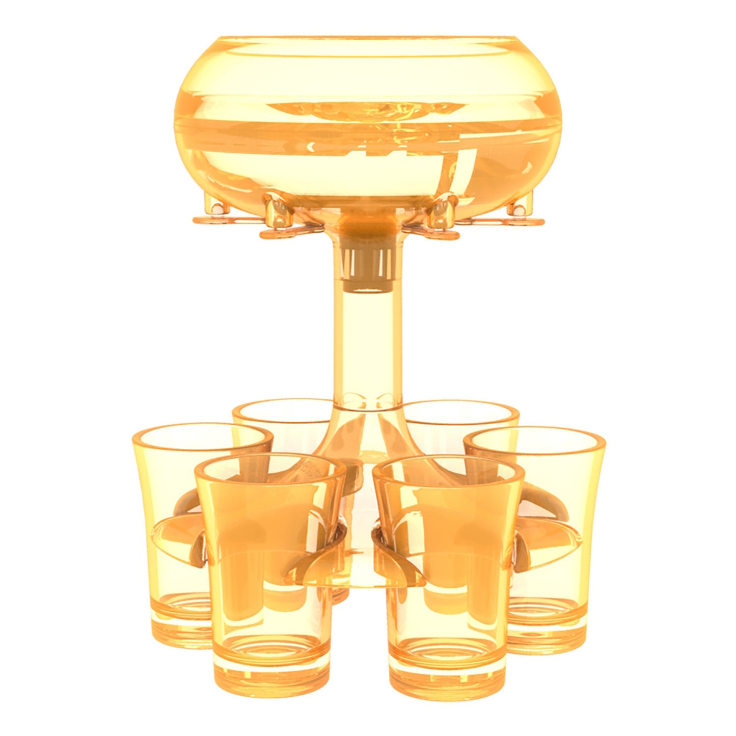 6-Shot Glass Dispenser with Holder – Wine, Whisky, Beer Dispenser Rack | Party Bar Accessory for Drinking Games & Cocktail Nights