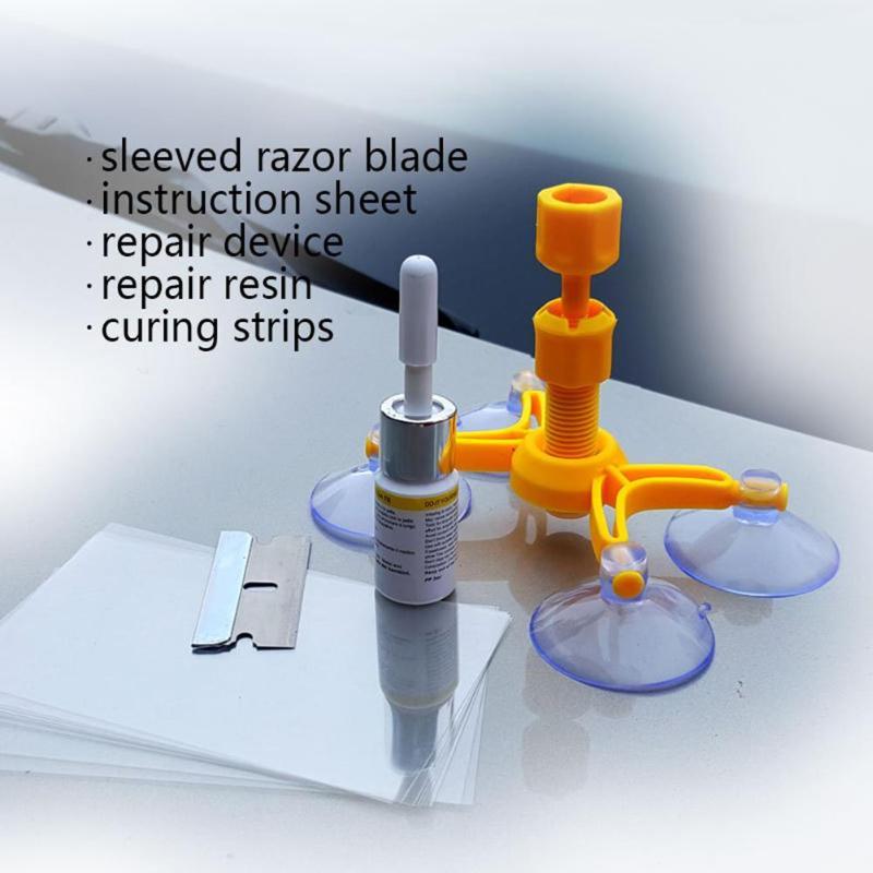 Car Window Glass Scratch and Crack Repair Kit – Auto Glass Repair Tool with Vacuum Function and Polishing Features