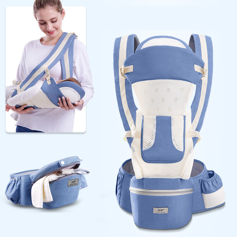 Ergonomic Baby Carrier for Comfort and Support | 3-in-1 Infant Carrier with Hipseat for Front and Back Carrying