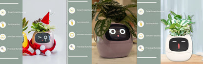 Smart AI Planter – Interactive Self-Watering Plant Pot with Sensors & LED Display | Fun Digital Pet for Home & Office