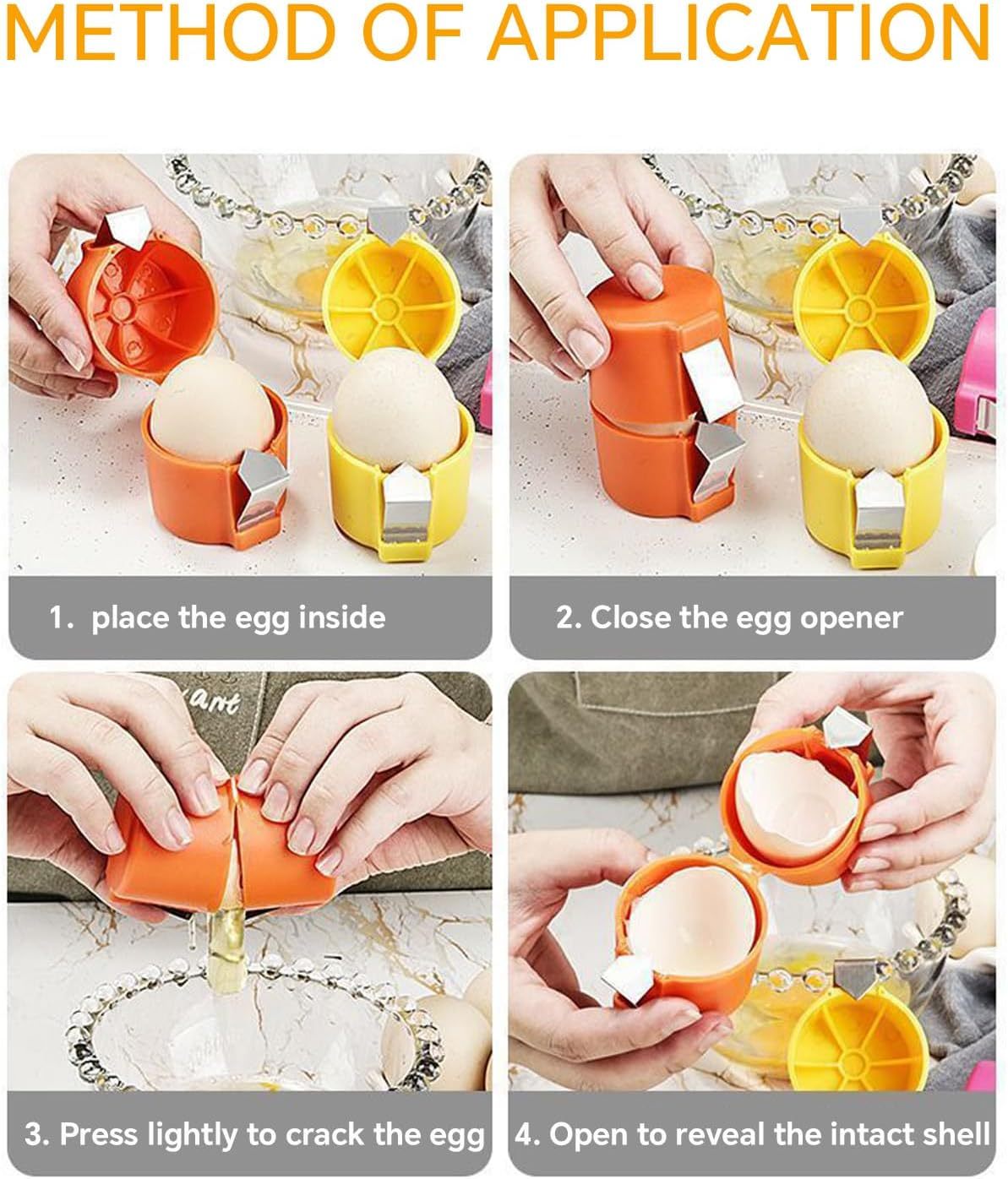 Egg Shell Opener & Peeler Tool – Easy Egg Topper Cutter for Raw & Hard-Boiled Eggs | Handheld Egg Cracker for Cooking & Baking