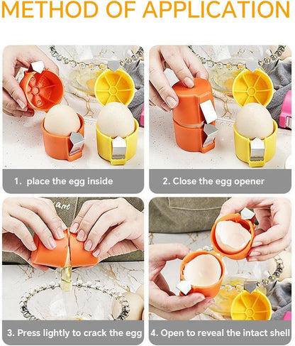 Egg Shell Opener & Peeler Tool – Easy Egg Topper Cutter for Raw & Hard-Boiled Eggs | Handheld Egg Cracker for Cooking & Baking