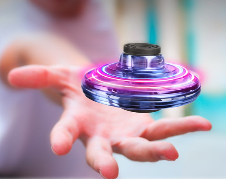 Mini Fingertip Gyro UFO Drone – LED Flying Spinner Toy for Kids & Adults