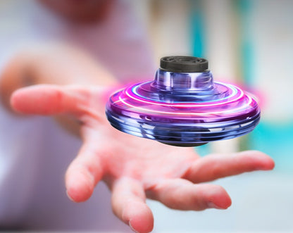 Mini Fingertip Gyro UFO Drone – LED Flying Spinner Toy for Kids & Adults