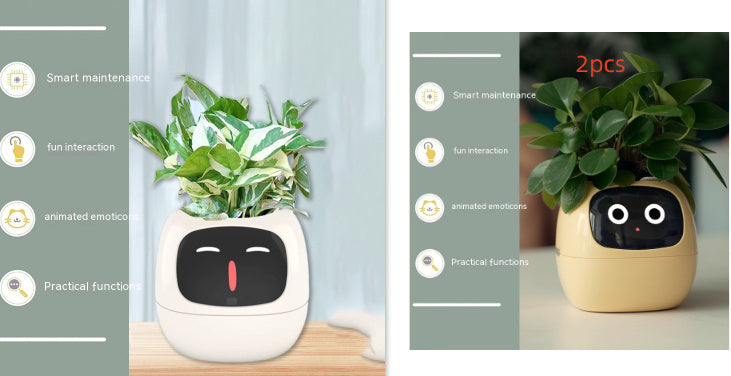 Smart AI Planter – Interactive Self-Watering Plant Pot with Sensors & LED Display | Fun Digital Pet for Home & Office