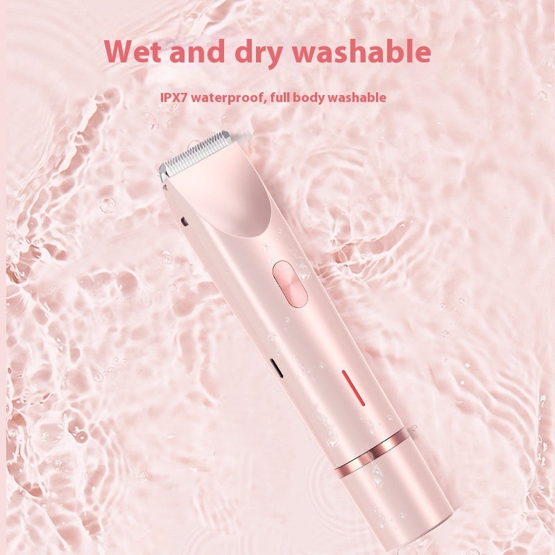 2-in-1 Electric Hair Remover & Trimmer for Women – USB Rechargeable, Waterproof Razor for Body, Bikini, and Sensitive Areas