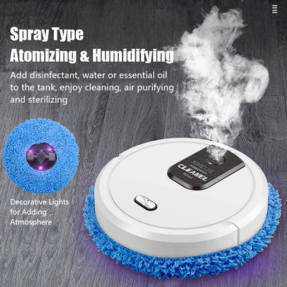 Smart Automatic Sweeping Robot with Wet & Dry Mopping, Humidifying Function | Rechargeable, Quiet, Intelligent Floor Cleaner for Tile, Wood, and Marble