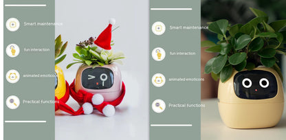 Smart AI Planter – Interactive Self-Watering Plant Pot with Sensors & LED Display | Fun Digital Pet for Home & Office