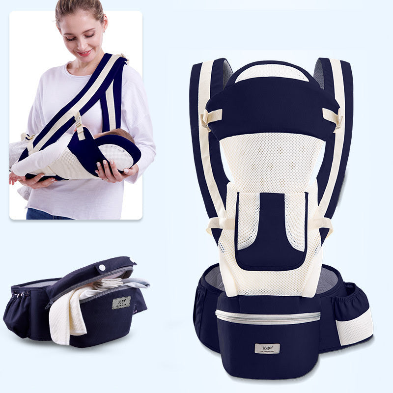 Ergonomic Baby Carrier for Comfort and Support | 3-in-1 Infant Carrier with Hipseat for Front and Back Carrying