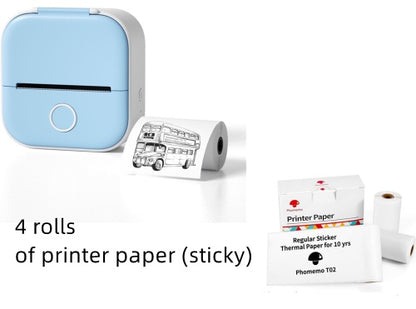 Portable Mini Bluetooth Thermal Printer – Inkless Label & Photo Printer for Home, Students, and Office