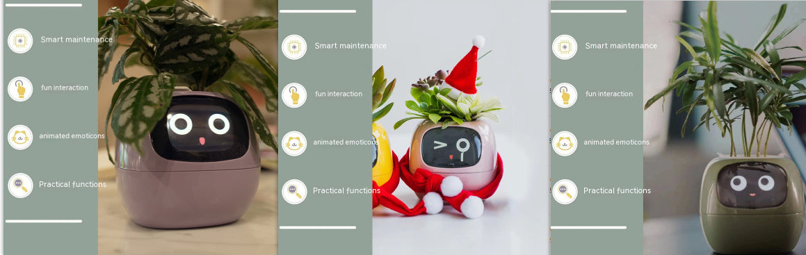 Smart AI Planter – Interactive Self-Watering Plant Pot with Sensors & LED Display | Fun Digital Pet for Home & Office