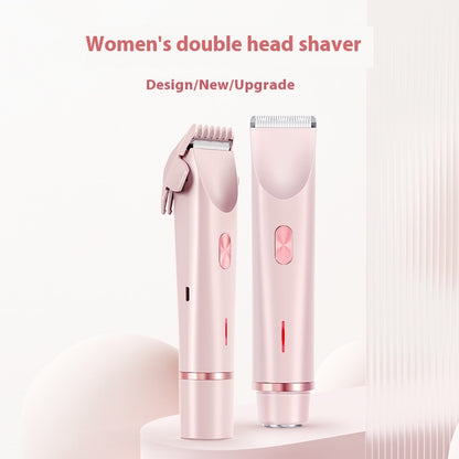 2-in-1 Electric Hair Remover & Trimmer for Women – USB Rechargeable, Waterproof Razor for Body, Bikini, and Sensitive Areas