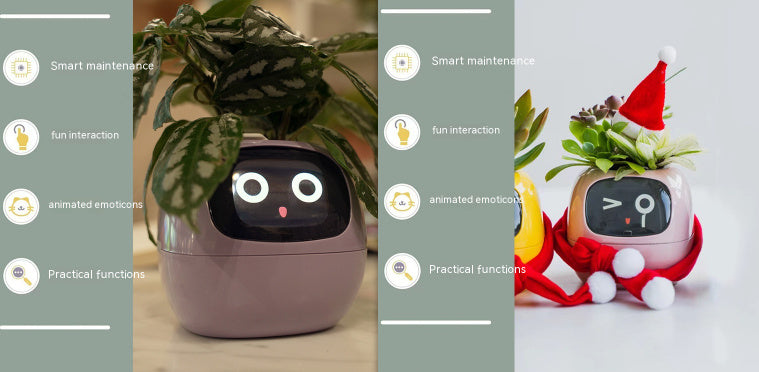 Smart AI Planter – Interactive Self-Watering Plant Pot with Sensors & LED Display | Fun Digital Pet for Home & Office