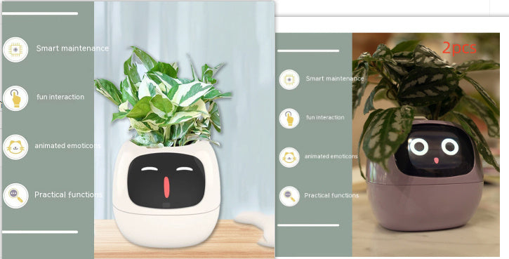 Smart AI Planter – Interactive Self-Watering Plant Pot with Sensors & LED Display | Fun Digital Pet for Home & Office