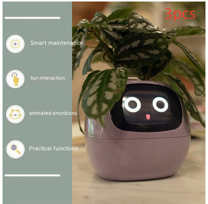 Smart AI Planter – Interactive Self-Watering Plant Pot with Sensors & LED Display | Fun Digital Pet for Home & Office