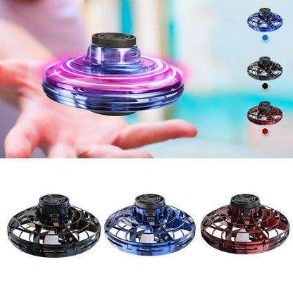 Mini Fingertip Gyro UFO Drone – LED Flying Spinner Toy for Kids & Adults