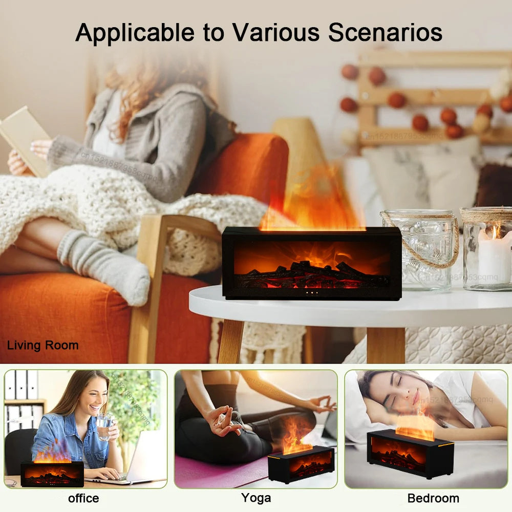 3D Flame Aromatherapy Diffuser – Colorful LED Essential Oil Humidifier for Home & Office