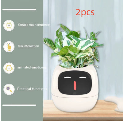 Smart AI Planter – Interactive Self-Watering Plant Pot with Sensors & LED Display | Fun Digital Pet for Home & Office