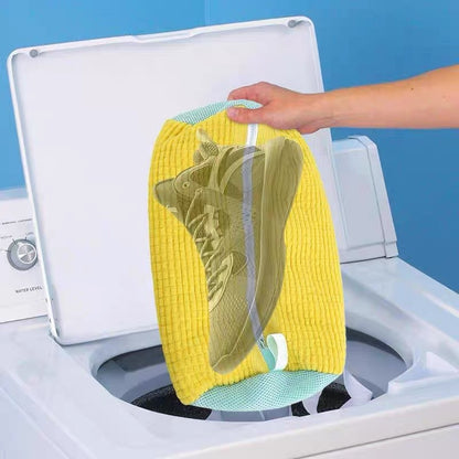 Reusable Shoe Laundry Bag for Washing Machines – 360° Cleaning, Zipper Protection, Adjustable Shoe Tree Option