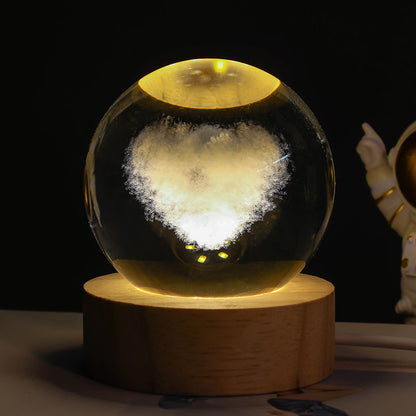 Luminous Starry Sky 3D Crystal Ball Night Lamp – Planets & Moon Projection, Creative Gift for Home Ambiance