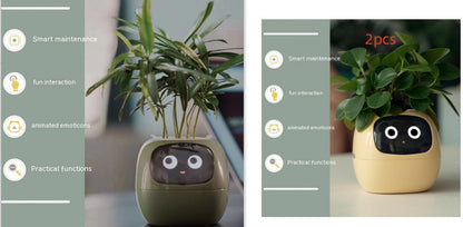 Smart AI Planter – Interactive Self-Watering Plant Pot with Sensors & LED Display | Fun Digital Pet for Home & Office