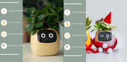 Smart AI Planter – Interactive Self-Watering Plant Pot with Sensors & LED Display | Fun Digital Pet for Home & Office